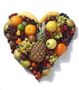 心形水果浆果香蕉李子健康饮食维生素菠萝背景柠檬橙子团体图片