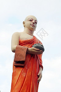 古老的佛教雕像佛教徒精神天空艺术寺庙崇拜白色上帝衣服雕塑图片