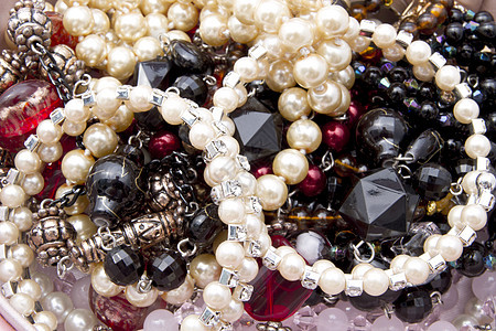 美丽的珠珠弦魅力礼物宝石女性宝藏奢华装饰品黑色项链女孩图片
