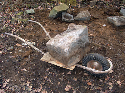 轮轴工作把手金属重量园艺石头花园白色帮助工具背景图片