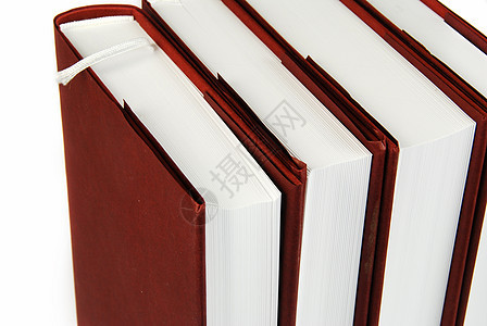 四本书的堆叠教育教科书智慧红色写作笔记本书店文档阅读古董图片