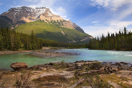 加拿大落基山脉的河流图片