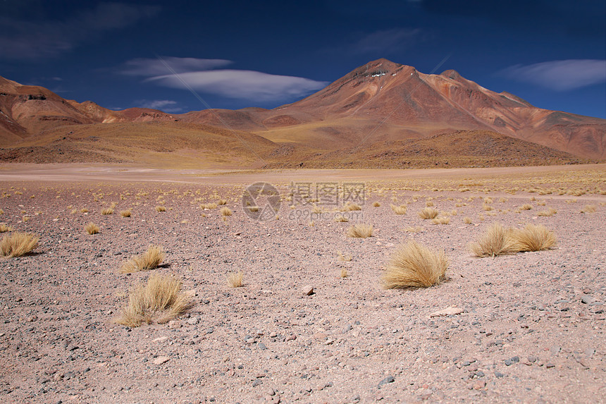 智利阿塔卡马沙漠火山小型矿山蓝色土地干旱岩石公园高原气候寂寞地区旅行图片