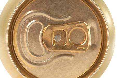 特写于顶部的罐头白色液体戒指苏打罐装金属水平可乐金子流行音乐图片