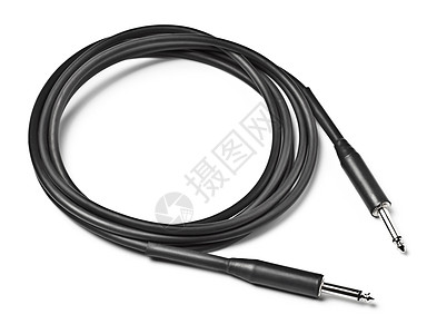 黑色音频电缆插头工作室场景居住曲线配件电气导体绳索金属图片