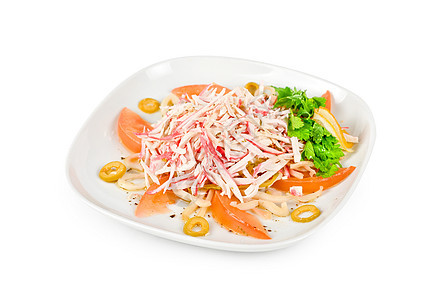 螃蟹肉沙拉茴香午餐蟹肉美食动物食物海鲜柠檬洋葱桌子图片
