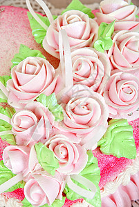 结婚蛋糕派对花瓣花束糕点已婚婚姻甜点花朵象牙庆典图片