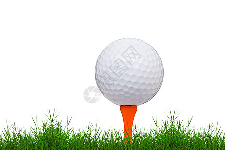 隔离绿草上的高尔夫球和高尔夫球物品俱乐部空白圆形曲线圆圈爱好竞赛白色绿色图片