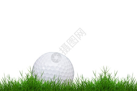 隔离绿草上的高尔夫球图片