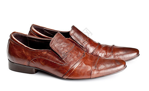 棕皮鞋套装远足扣子地面温暖服饰靴子鞋类跑步皮革图片
