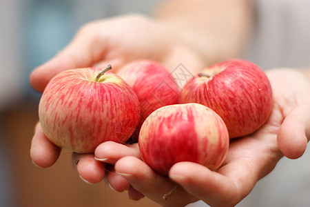 四个苹果红色水果厨房食物背景图片
