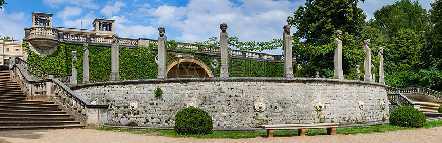 Sanssouci公园橙子宫旅游雕像历史性美化版税富裕风格喷泉哈腰公园图片