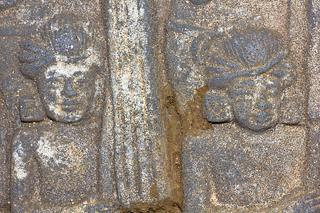 雕刻在寺庙墙上的土著艺术框架佛教徒工艺教会模具宗教文化雕像风格入口图片