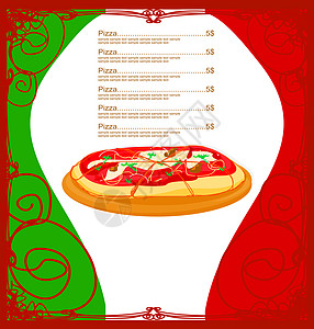 Pizza 菜单模板送货餐厅卡片办公室盘子装饰品商业框架涂鸦身份图片