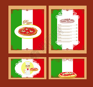 Pizza 菜单模板身份卡片办公室茶点框架食物涂鸦餐厅厨房烹饪图片
