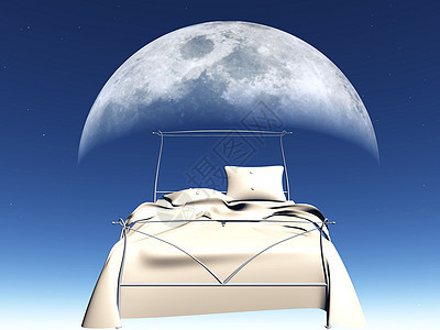 床和月背景图片