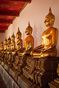 泰国佛像坐立泰国建筑学旅游寺庙旅行纪念碑金子艺术性雕像上帝宗教图片