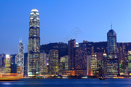 晚上在香港场景商业经济建筑港口旅游城市码头天空旅行图片