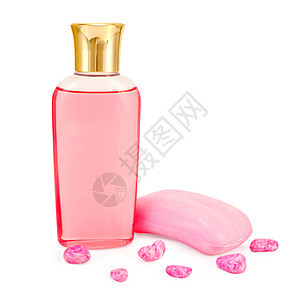 淋浴胶和粉红色肥皂图片