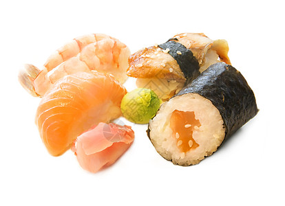 寿司摄影芝麻水平活力鳗鱼海鲜食物背景图片
