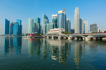 新加坡摩天大楼城市景观地标建筑学反射天际水平商业自然光风景图片