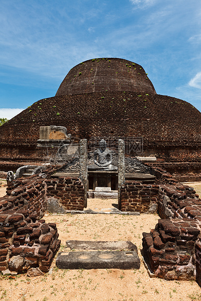 古老佛教教区stupe斯里兰卡遗迹废墟石头地标佛教徒天空雕塑佛塔寺庙雕像图片