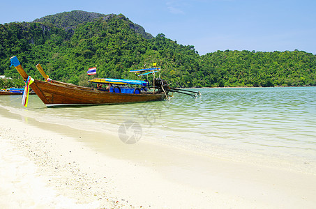 泰国安达曼海海滩血管晴天运输旅游热带岩石地平线天空风景图片