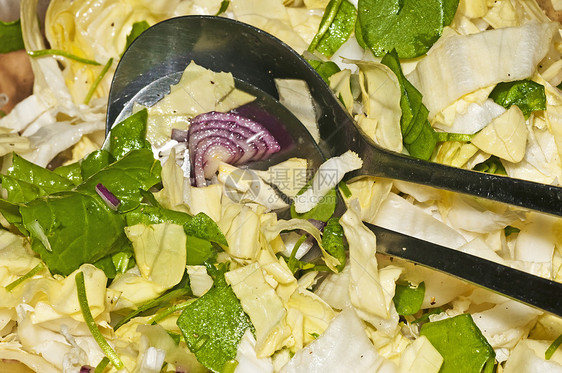 番茄沙拉和菜沙拉果汁绿色起动机盘子矿物蔬菜红色食物洋葱纤维图片