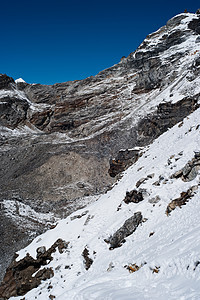 喜马拉雅山的Renjo路口看到山雪图片