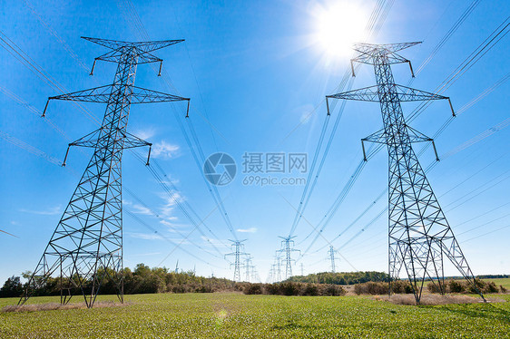 氢塔力量电源线电线交流电高压铁塔水电电塔格子塔图片