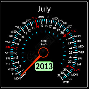 2013年日历速度计车载矢量 7月图片