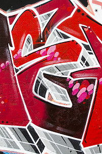 城市涂鸦墙的红色背景图图片