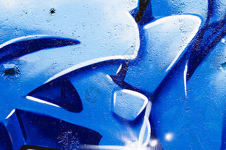 青蓝城市格拉菲蒂艺术 西班牙街图片