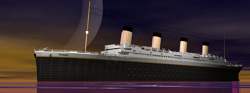 泰坦尼克体灾难海洋沉船衬垫渡船奢华血管草稿悲剧旅行高清图片