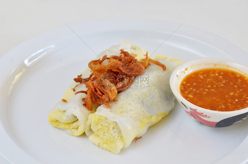 越南食物洋葱牛肉肉丸盘子香菜面条餐厅白色猪肉服务图片