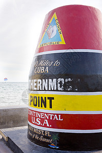 美国佛罗里达州西基西部最南端点标记旅行位置世界邮政海岸外观地理图片