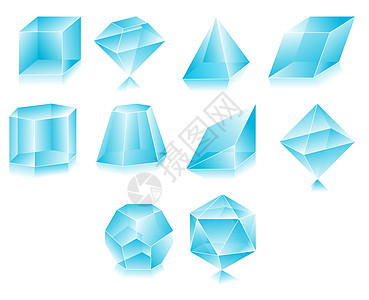 3D 形状珠宝钻石反射三角形剪贴石头正方形金字塔玻璃面体图片
