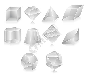 3D 形状钻石面体反射正方形糊状锥体宝石三角形八面体珠宝图片