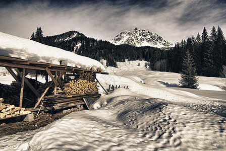 多洛米特美丽的冬季风景(Dolomites)图片