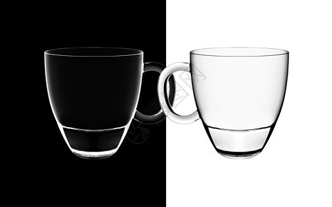 黑白两面的背光眼镜作品饮食杯子创造力骨牌庆典玻璃赔率黑与白饮料图片