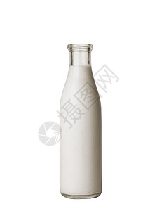 白上孤立的牛奶瓶饮料养分早餐瓶子奶牛白色古董玻璃食物产品图片