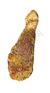 白上孤立的鸡肉炙烤皮肤猪肉油炸食物肌肉牛肉猪脚屠夫烧烤图片