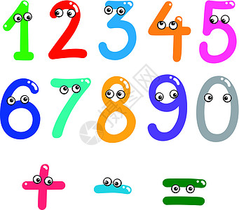 从 0 到 9 的有趣的数字学习字母孩子们教学幼儿园数学绘画学校算术收藏图片
