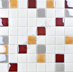 马赛克 纹理红色棕色正方形陶瓷地面风格效果制品镶嵌装饰背景图片
