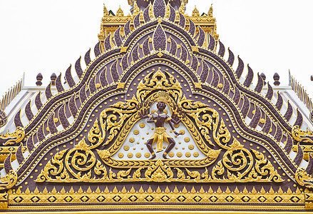 原装饰的寺庙屋顶详情文化佛法旅行建筑金子蓝色地标边缘建造对角线图片