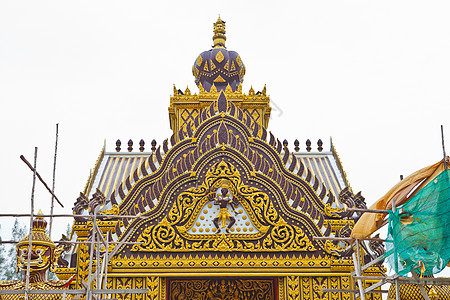 陈列的未建筑寺庙屋顶装饰蓝色佛法建造旅行文化对角线建设边缘宗教地标图片