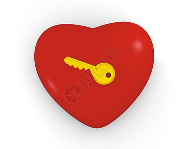 心的钥匙红心背景图片