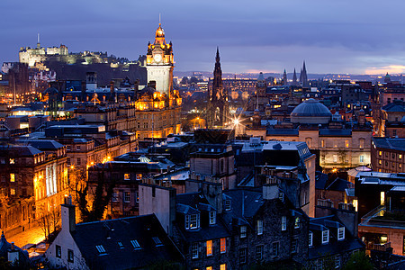 爱丁堡城市风景黄昏图片