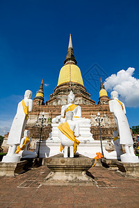 泰国Ayutthay历史公园信仰纪念碑艺术冥想祷告精神宗教旅行石头热带图片