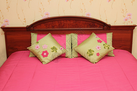 内部的刺绣卧室房子绳索枕头棕色装饰材料云纹薄纱图片
